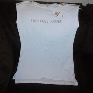 Women’s MICHAEL KORS White Gold Zip Shoulders TOP